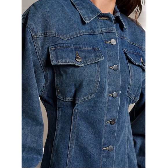 LOVE & HARMONY denim raw edge western vibes mini dress S M L - Picture 7 of 7